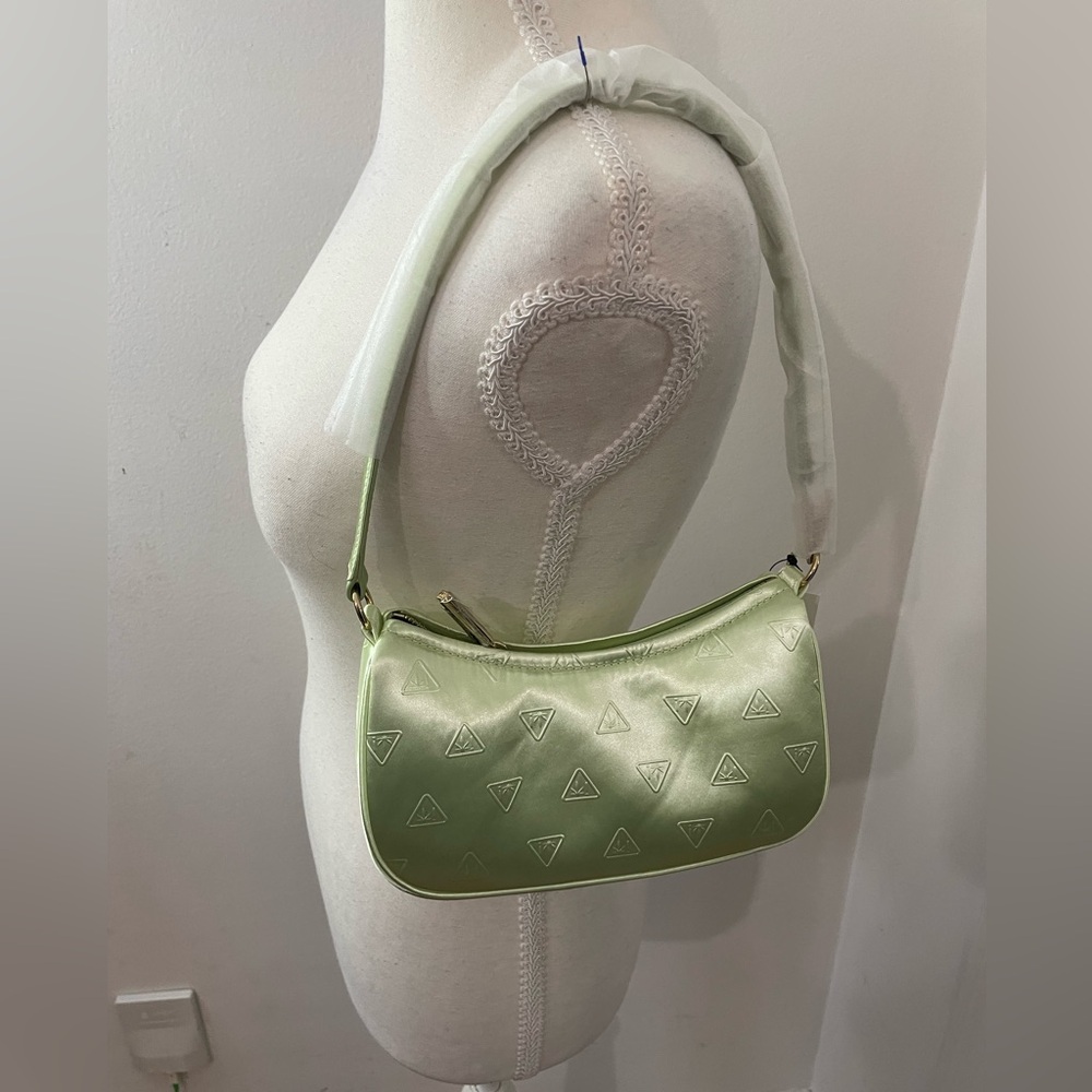 Edie Parker Light Green Satin Shoulder Bag